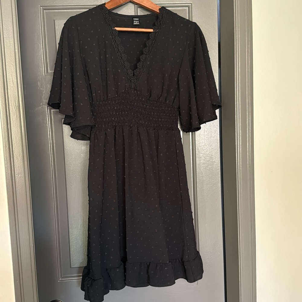 Shein Black Polka Dot Dress Like New